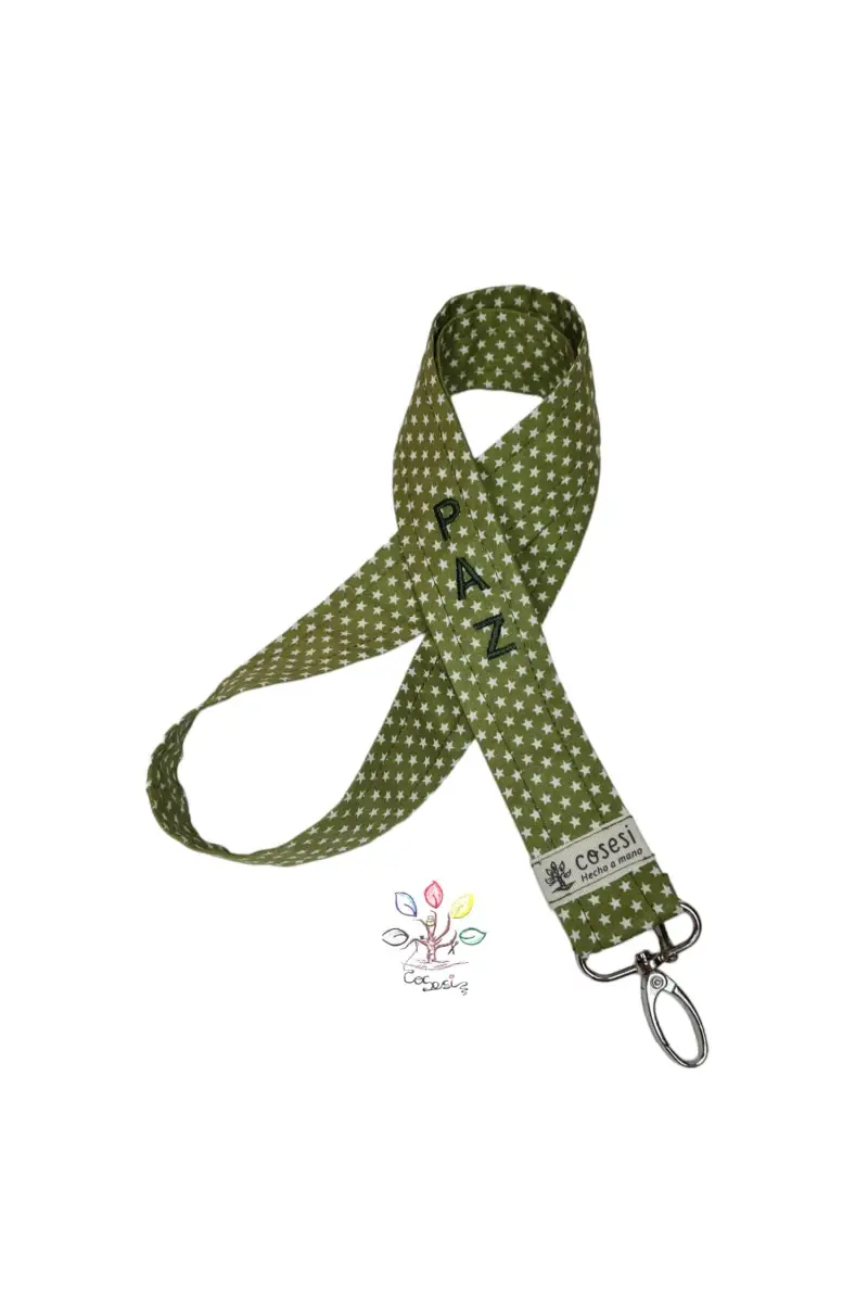 Lanyard Estrellitas Verde Oliva